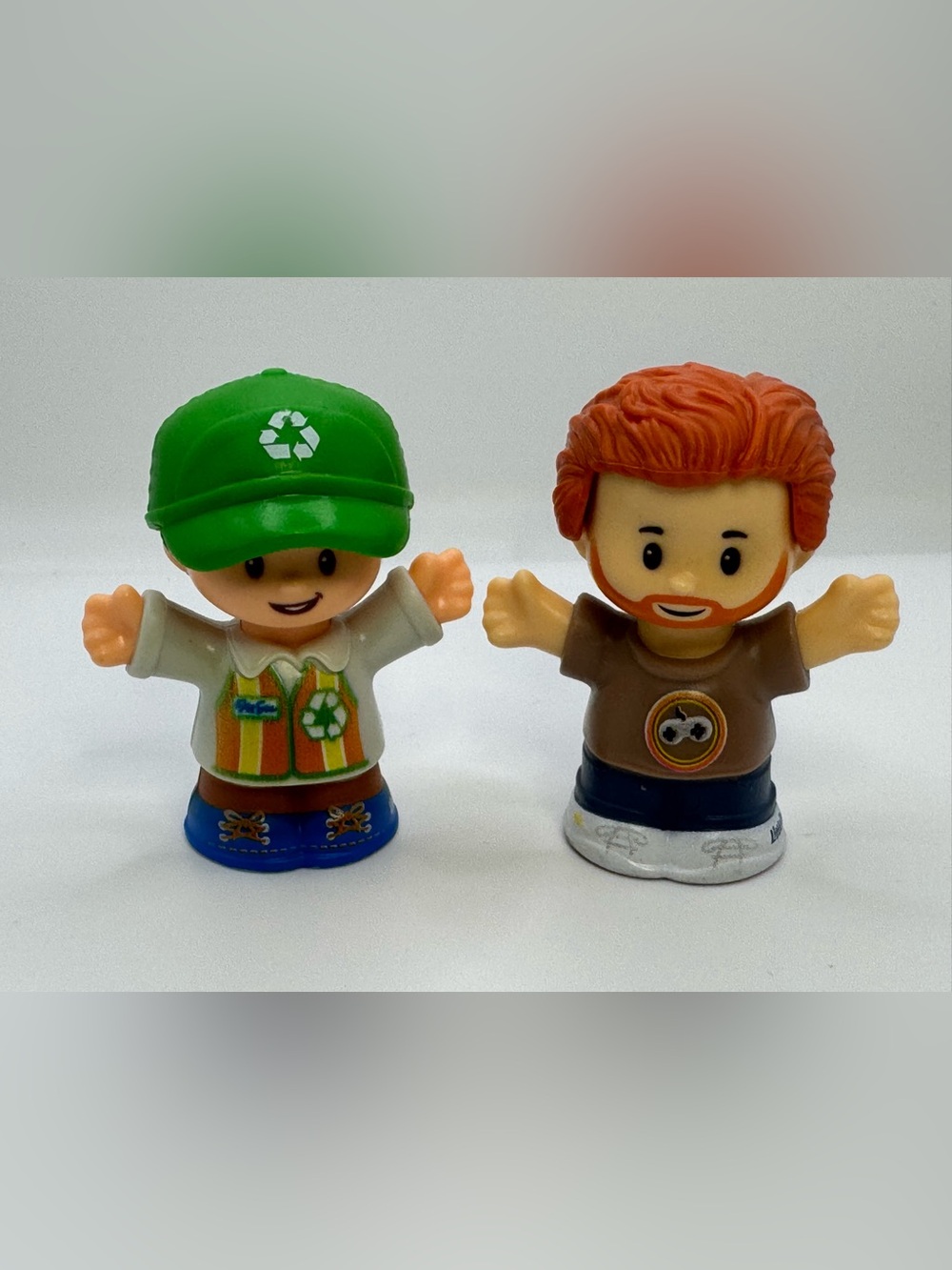 Fisher-Price Little People Figure Lot - Recycling Worker Dan & Gamer Guy